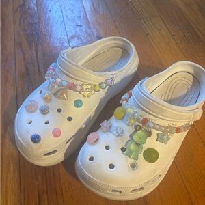 White Platform Crocs